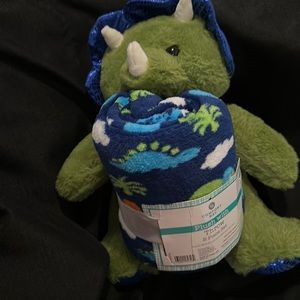 Comfort Bay Plush with Throw-2 Piece Set-Dinosaur